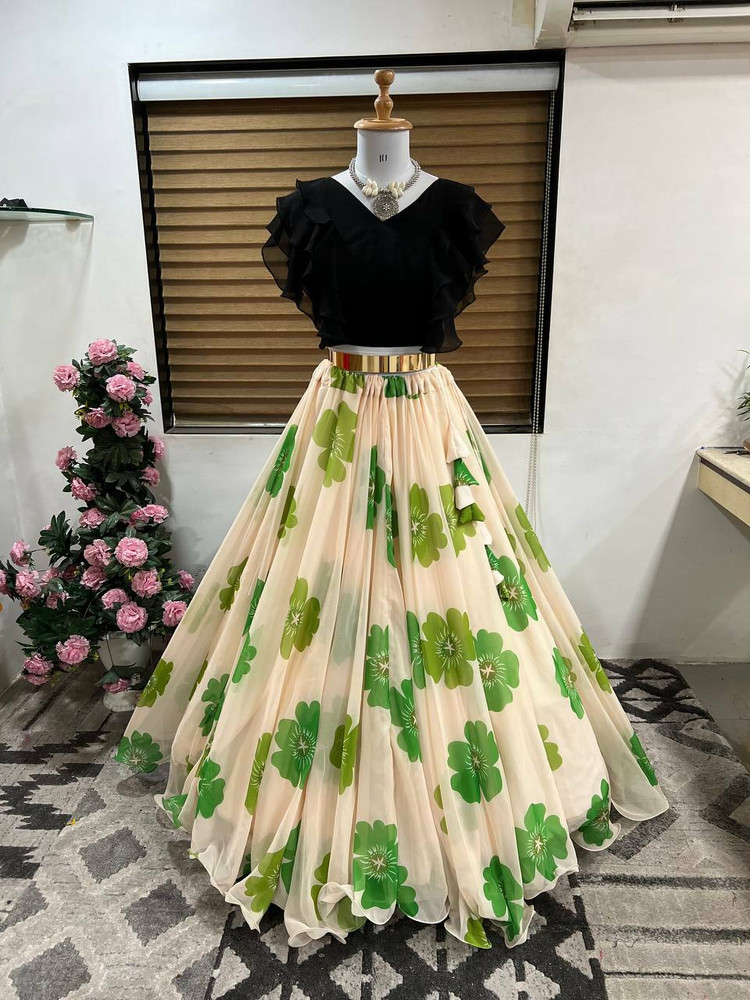 RJENTERPRISE Girls Lehenga Choli Party Wear Floral Print Lehenga Crop Top Price in India Buy RJENTERPRISE Girls Lehenga Choli Party Wear Floral Print Lehenga Crop Top online at Flipkart