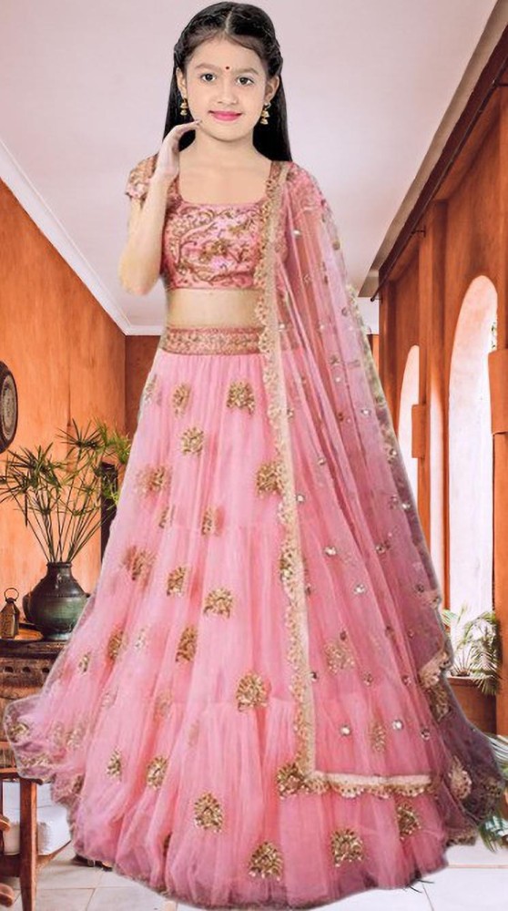 Buy SmartRAHO Girls Light Pink Embroidered Lehenga Choli Set Online at Best  Prices in India - JioMart.