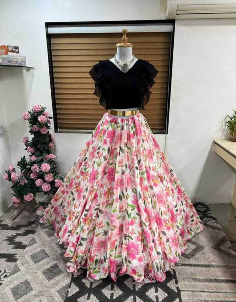 Women Wed Girls Lehenga Choli Party Wear Floral Print Lehenga Choli Price in India Buy Women Wed Girls Lehenga Choli Party Wear Floral Print Lehenga Choli online at Flipkart