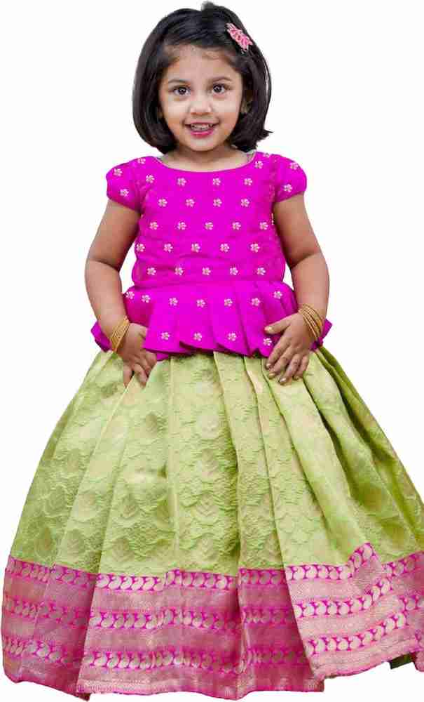 NIMBARKCREATION Girls Lehenga Choli Ethnic Wear Self Design