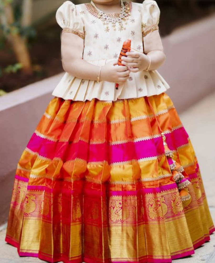 UTHAPI EXPORT Girls Lehenga Choli Ethnic Wear Self Design Lehenga