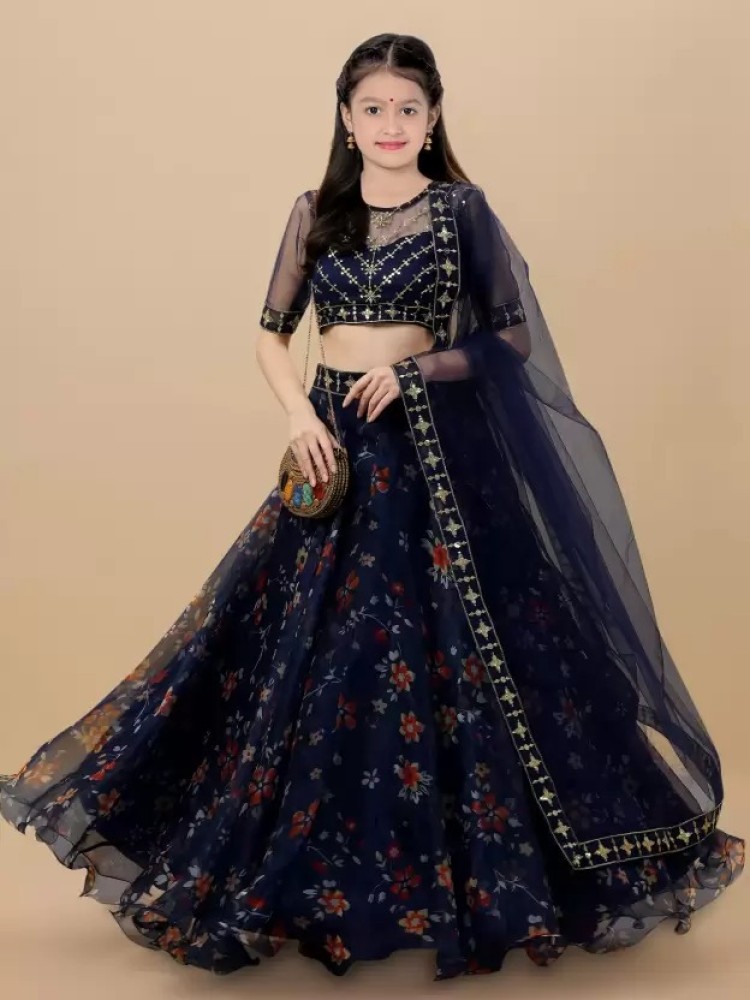 R H COMAPANY Girls Lehenga Choli Party Wear Embroidered Printed