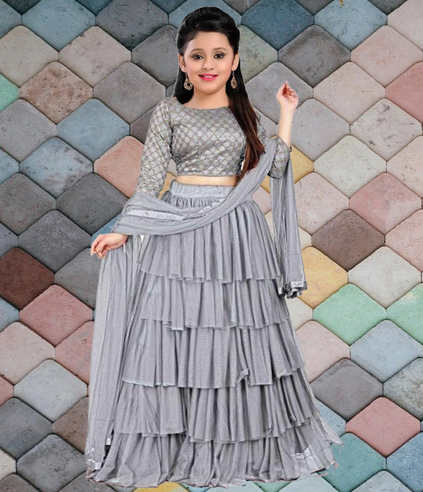 Satin And Net Wedding Wear Purple Jacquard Ruffle Lehenga Choli