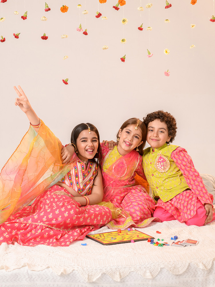 Pspeaches Girls Lehenga Choli Ethnic Wear Printed Lehenga Choli