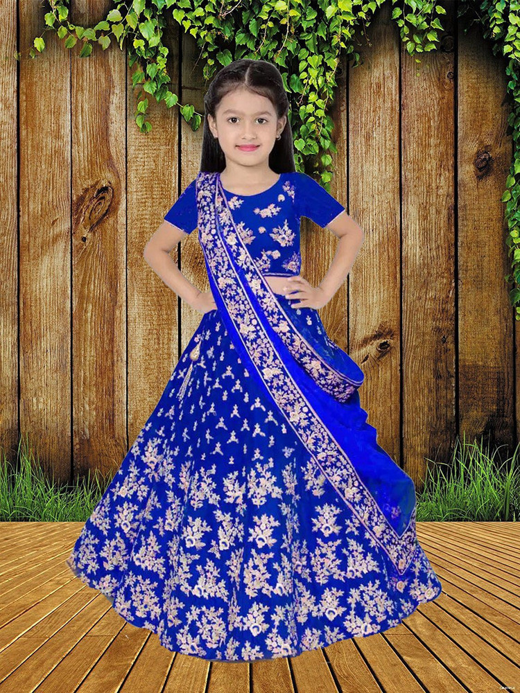 UnicX Indi Girls Lehenga Choli Ethnic Wear Embroidered Lehenga