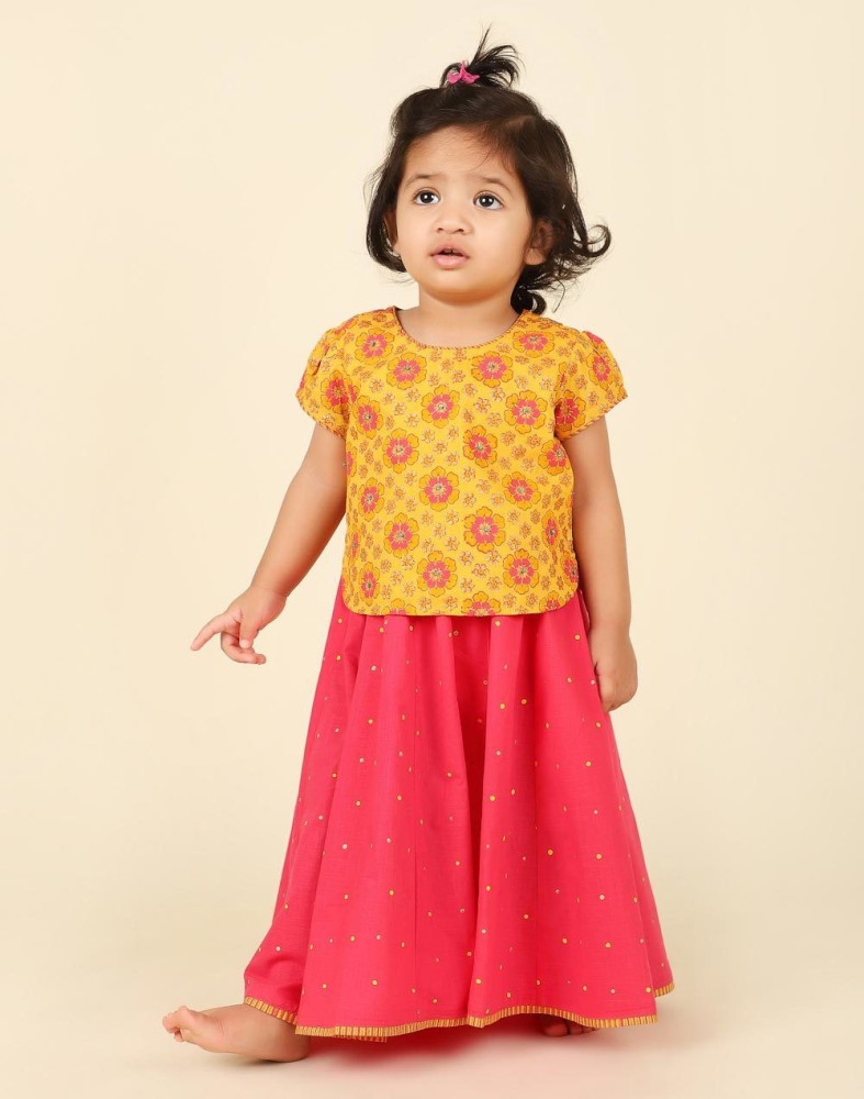 Fabindia Baby Girls Lehenga Choli Ethnic Wear Printed Lehenga Choli Price in India Buy Fabindia Baby Girls Lehenga Choli Ethnic Wear Printed Lehenga Choli online at Flipkart