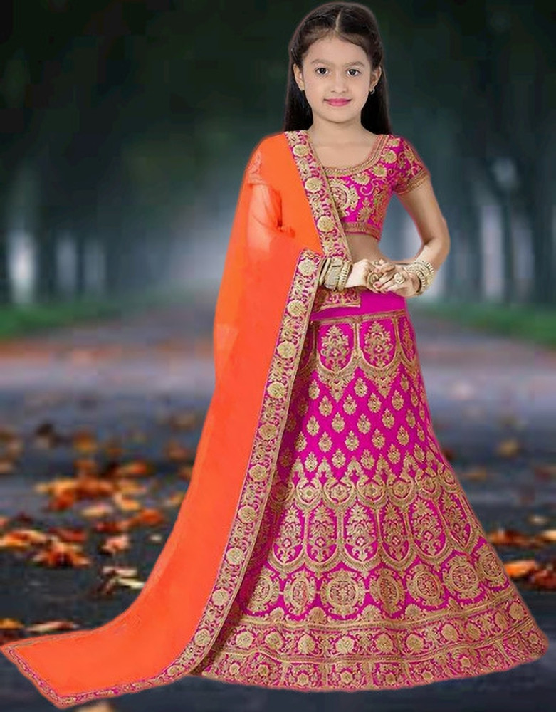 shivpre Girls Lehenga Choli Ethnic Wear Embroidered Lehenga Choli