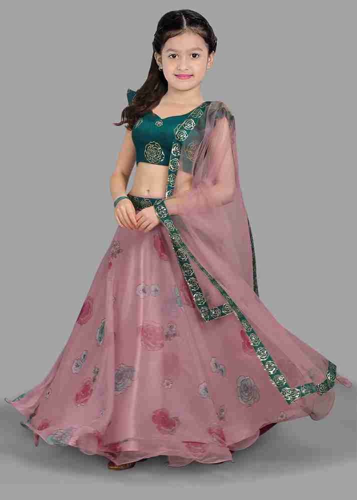 Kedar Fab Girls Lehenga Choli Ethnic Wear Floral Print Lehenga