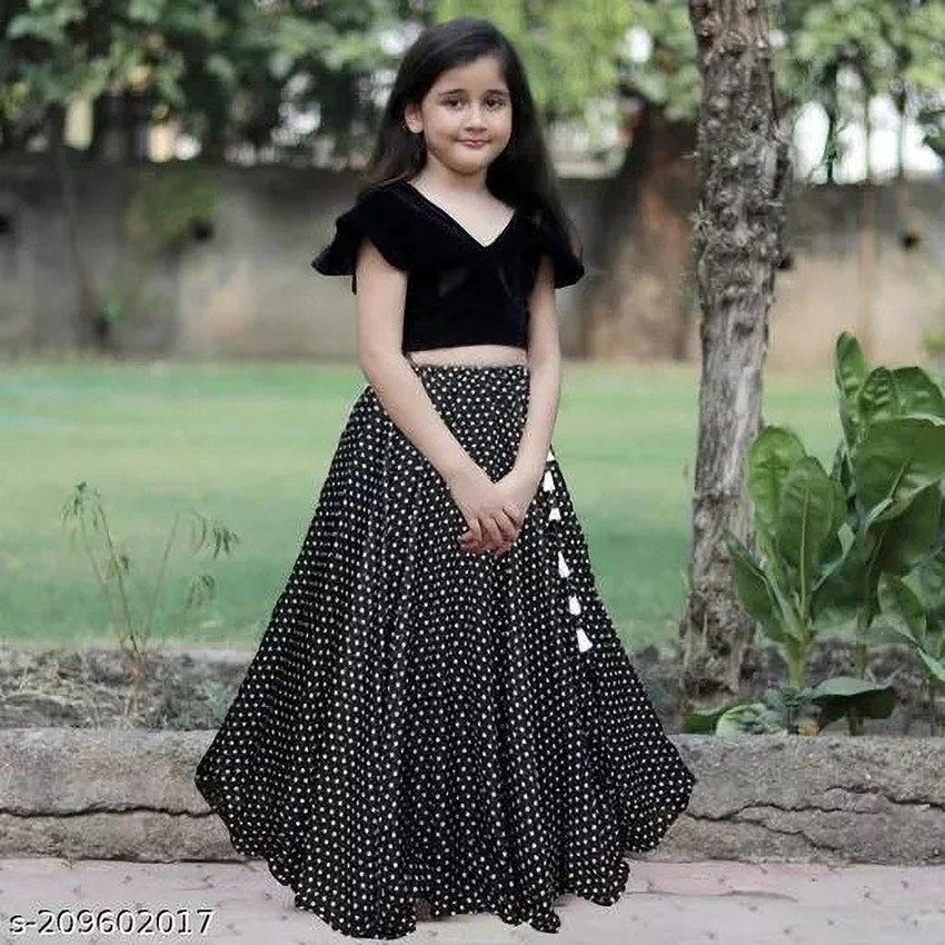 JOVK DESIGN Girls Lehenga Choli Party Wear Polka Print Lehenga u0026 Crop Top  Price in India - Buy JOVK DESIGN Girls Lehenga Choli Party Wear Polka Print  Lehenga u0026 Crop Top online