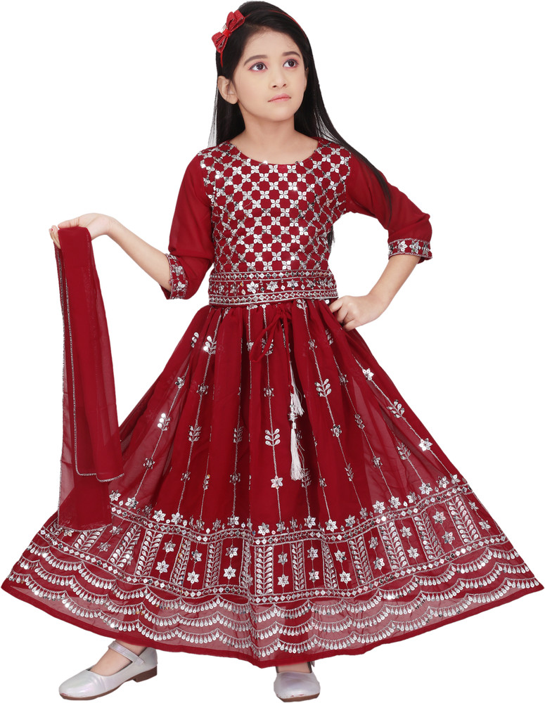 BISAL Girls Lehenga Choli Ethnic Wear Embroidered Lehenga Choli