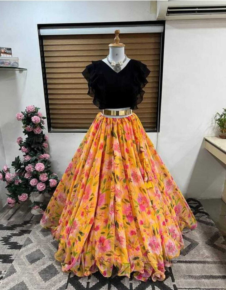 Women Wed Girls Lehenga Choli Party Wear Floral Print Lehenga