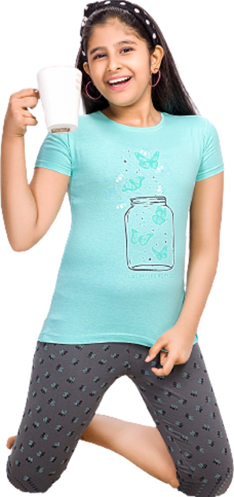 SK NAREN Kids Nightwear Girls Printed Cotton Price in India - Buy SK NAREN  Kids Nightwear Girls Printed Cotton online at