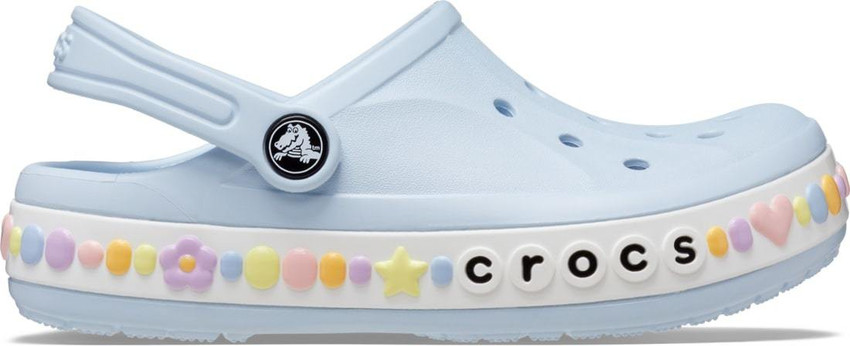 white crocs with rainbow letters Cinosural International School