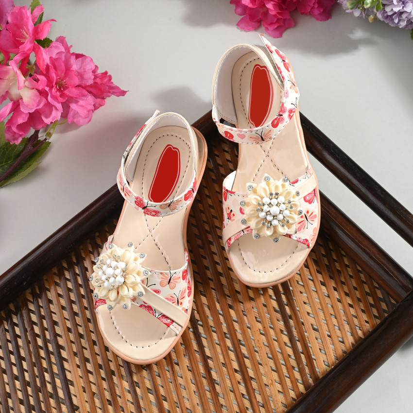 Girls cream sandals sales