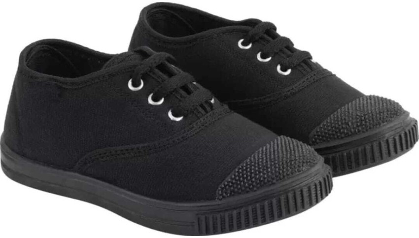 Girls all black tennis shoes on sale