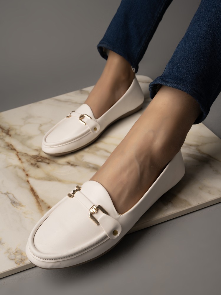 Womans sales white loafers