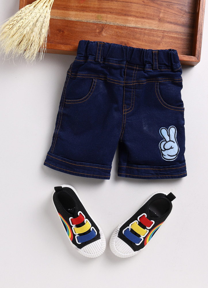 WOLF KING Short For Boys Party Self Design Denim Price in India