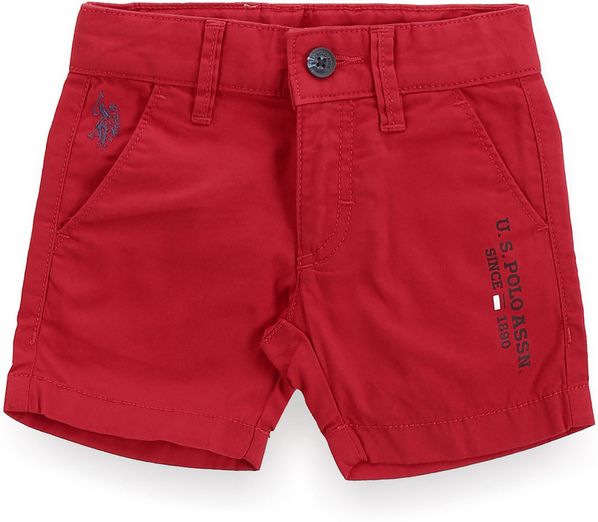 U.S. POLO ASSN. Short For Boys Casual Solid Pure Cotton Price in