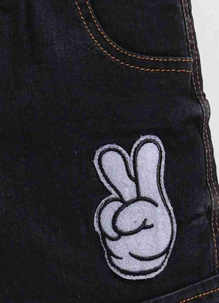 WOLF KING Short For Boys Party Self Design Denim Price in India