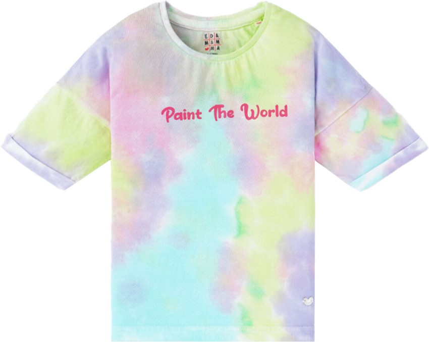 Flipkart.com | Ed-a-Mamma Girls Typography, Tie & Dye Pure Cotton