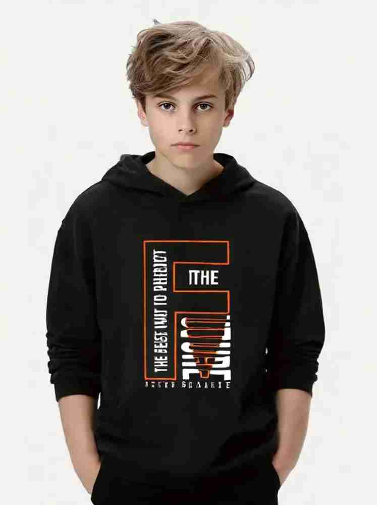 Flipkart Dagcros Boys Typography Pure Cotton Regular T Shirt Hooded Neck