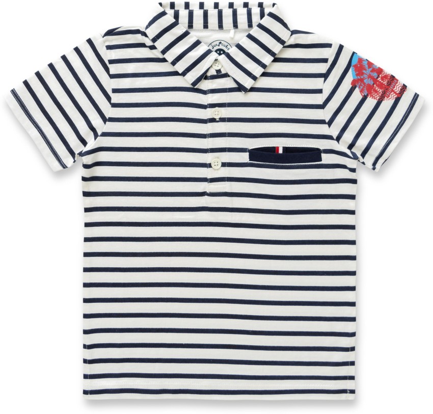 Jus Cubs Polo T-Shirt for Boys 100% Soft Cotton Striped T Shirts