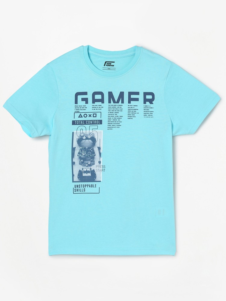 FAME FOREVER Boys Printed Cotton Blend T Shirt - Round Neck