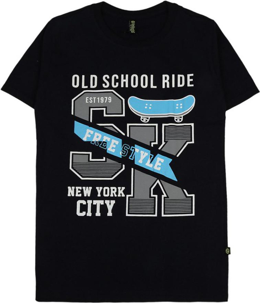 Flipkart V MART Boys Typography Pure Cotton Regular T Shirt Round Neck