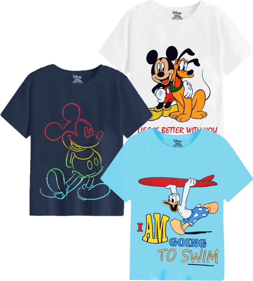 Disney Mickey Mouse Printed T-shirt 100% COTTON for kids from 2years to  6years (White)