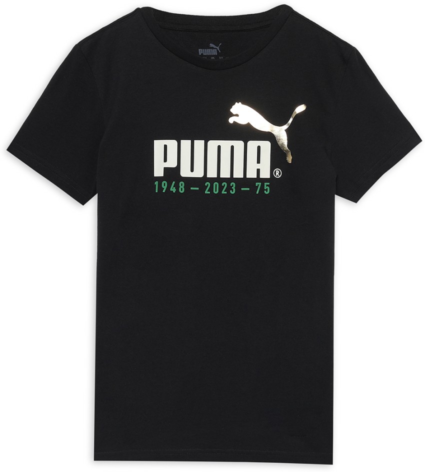 Flipkart PUMA Boys Printed Pure Cotton Regular T Shirt Round Neck