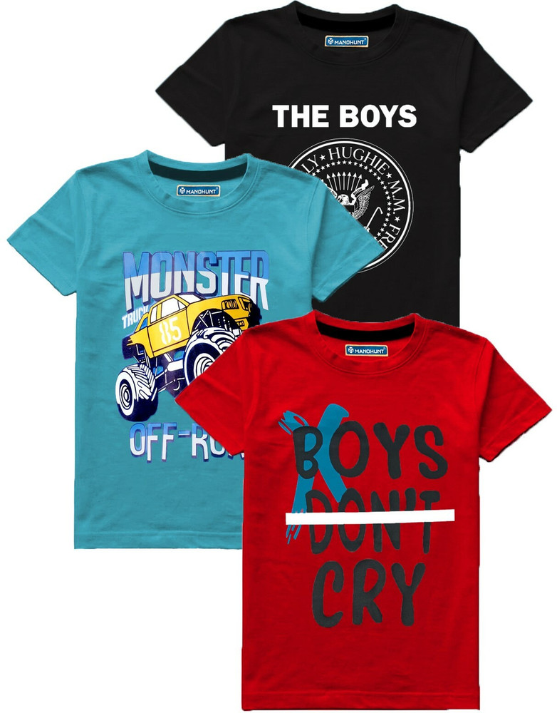Flipkart BHARATH FASHION Boys Printed Pure Cotton Regular T Shirt Round Neck