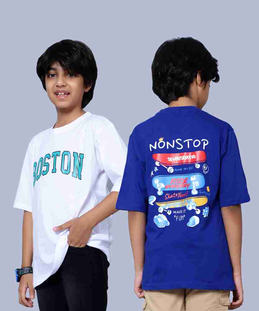 Flipkart.com | NICK AND JONES Boys Printed Pure Cotton T Shirt - Round Neck