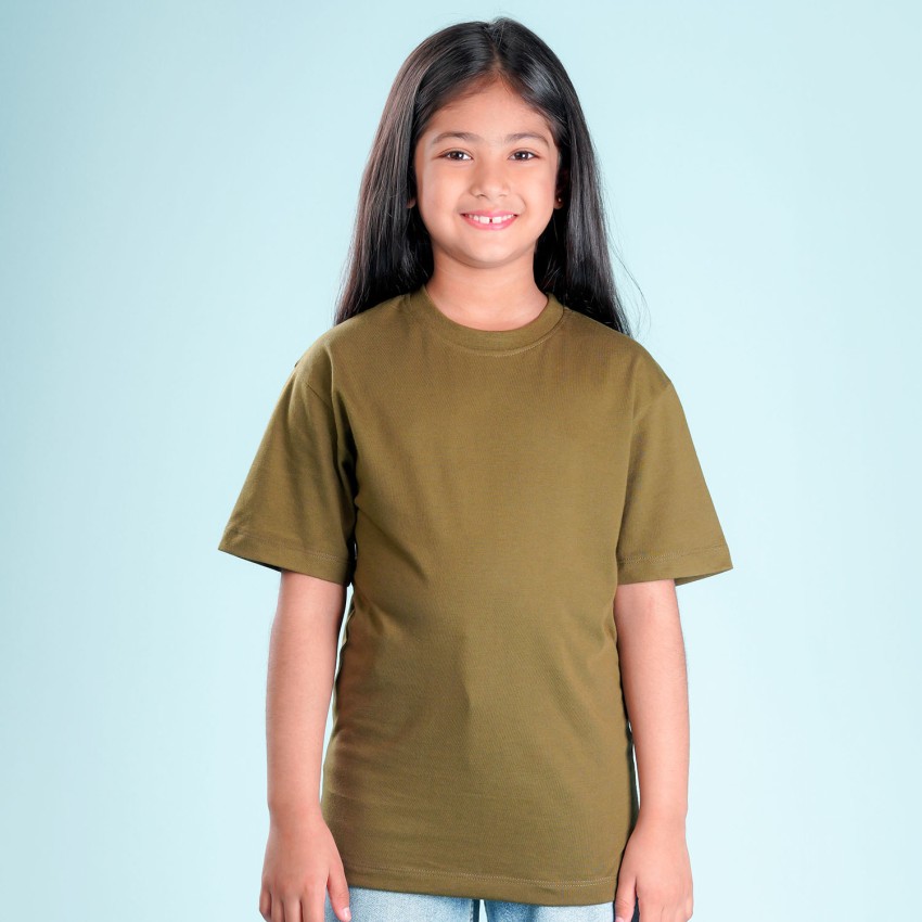 Girls plain brown outlet t shirt