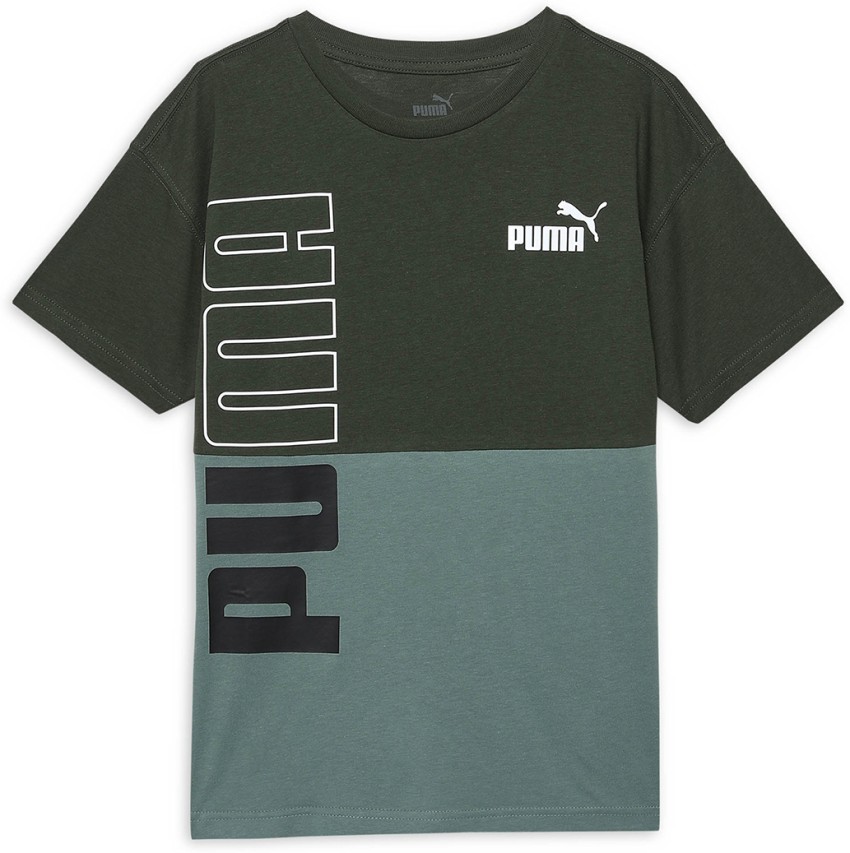 T PUMA Boys Shirt Flipkart.com Pure Cotton Colorblock | - Round Neck