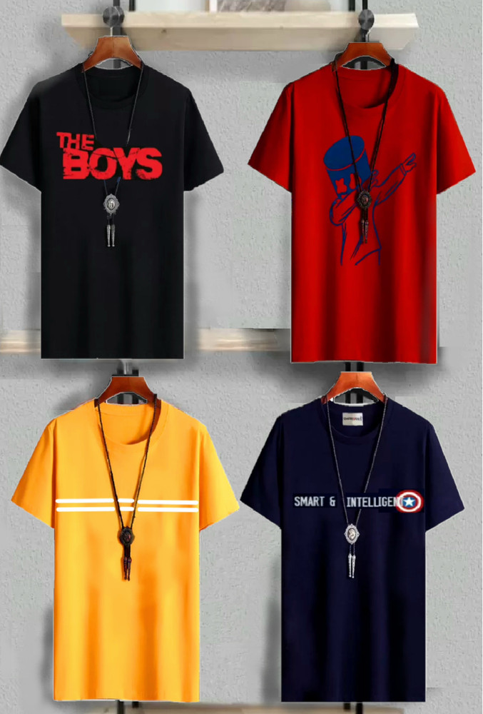 FTC FASHIONS Boys Graphic Print Cotton Blend T Shirt