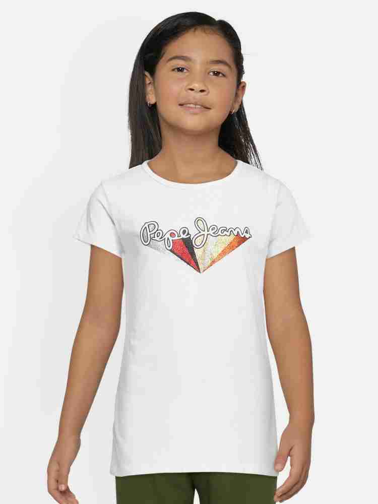 Pepe Jeans Girls Printed Pure Cotton T Shirt