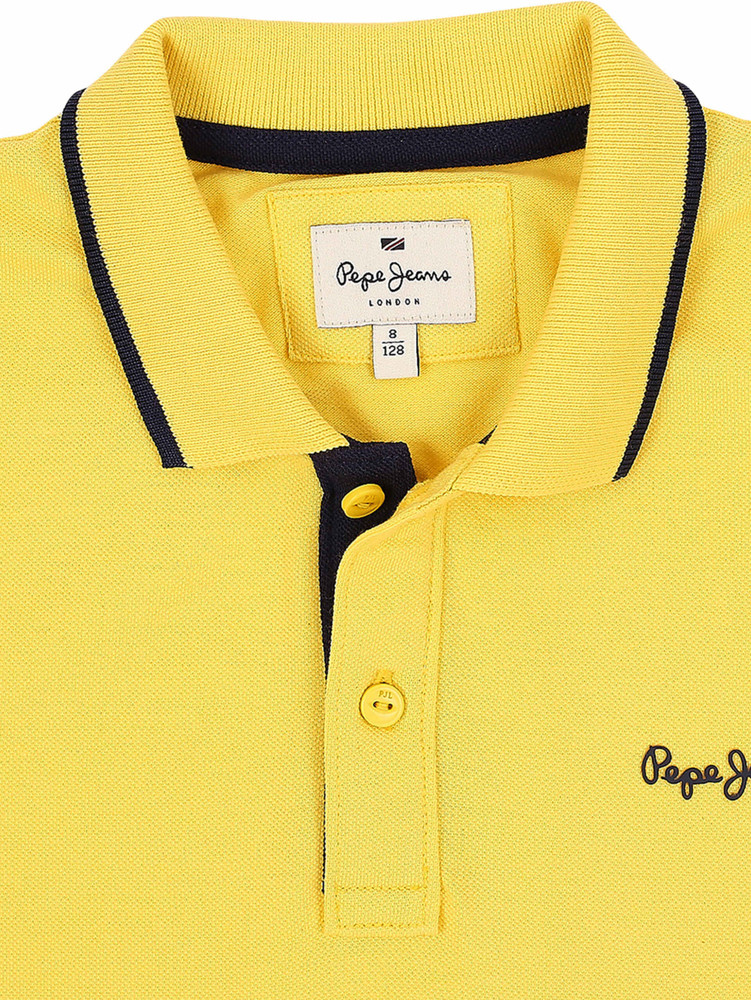 Flipkart Pepe Jeans Boys Solid Cotton Blend Regular T Shirt Polo Neck