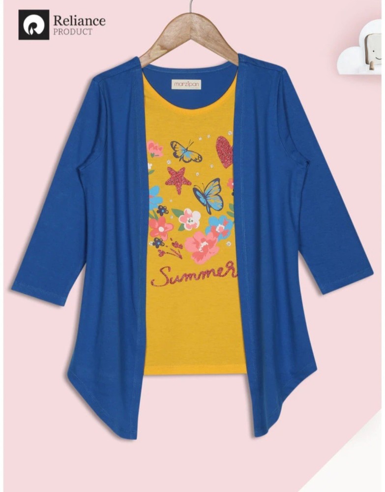 ajio Girls Casual Pure Cotton Top Price in India - Buy ajio Girls