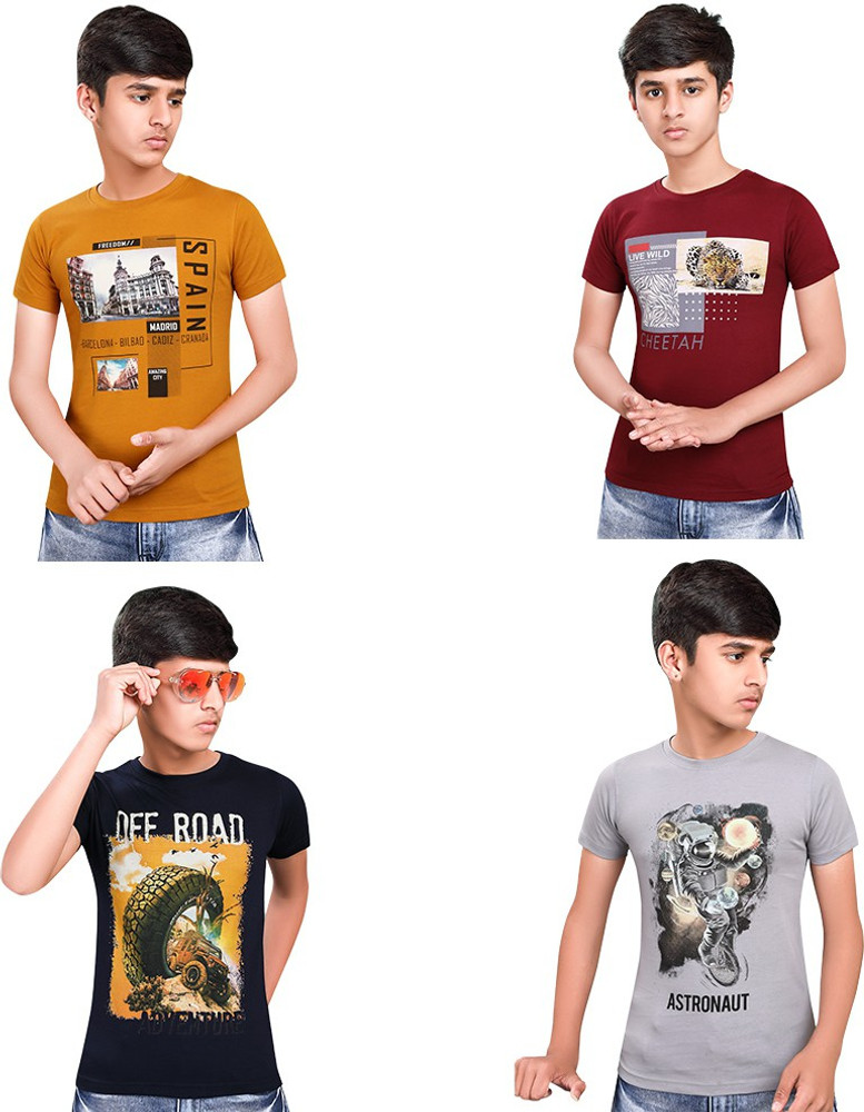 Flipkart Rarch Boys Printed Pure Cotton T Shirt Round Neck