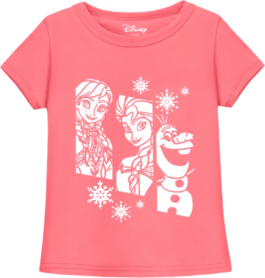 DISNEY BY MISS & CHIEF Girls Cartoon Cotton Blend T Shirt -  Round Neck