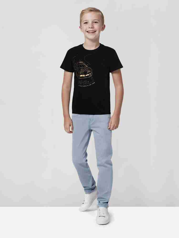 Flipkart GINI JONY Boys Printed Cotton Blend Regular T Shirt Round Neck