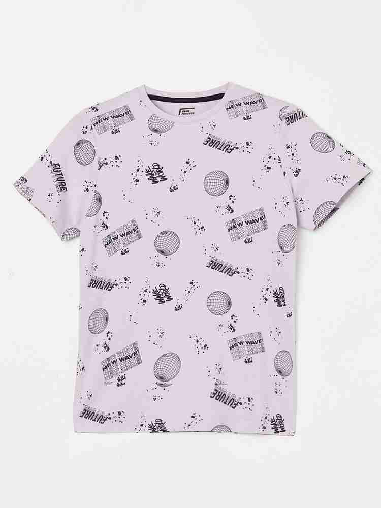 FAME FOREVER Boys Printed Cotton Blend T Shirt - Round Neck