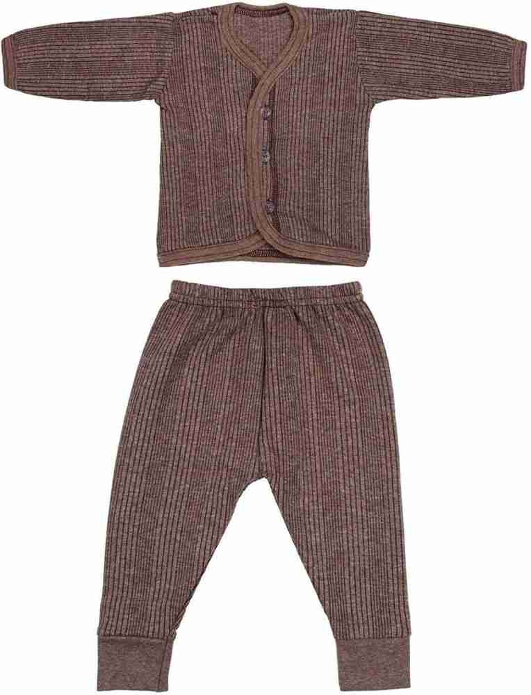 Buy Kids Front Open Baby Thermal Suit Top & Pajama Set for Baby Boys & Baby  Girls,(Pack of 1) (6-12 Months) Black at