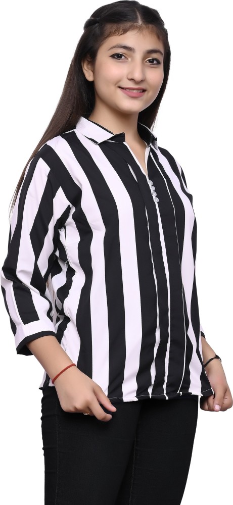 Black and white shop striped shirt with lemons