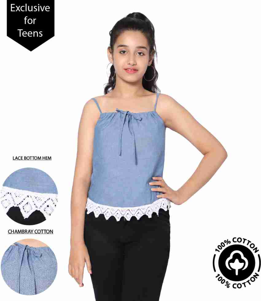 teentrums Girls Casual Pure Cotton Strap Top Price in India - Buy teentrums  Girls Casual Pure Cotton Strap Top online at