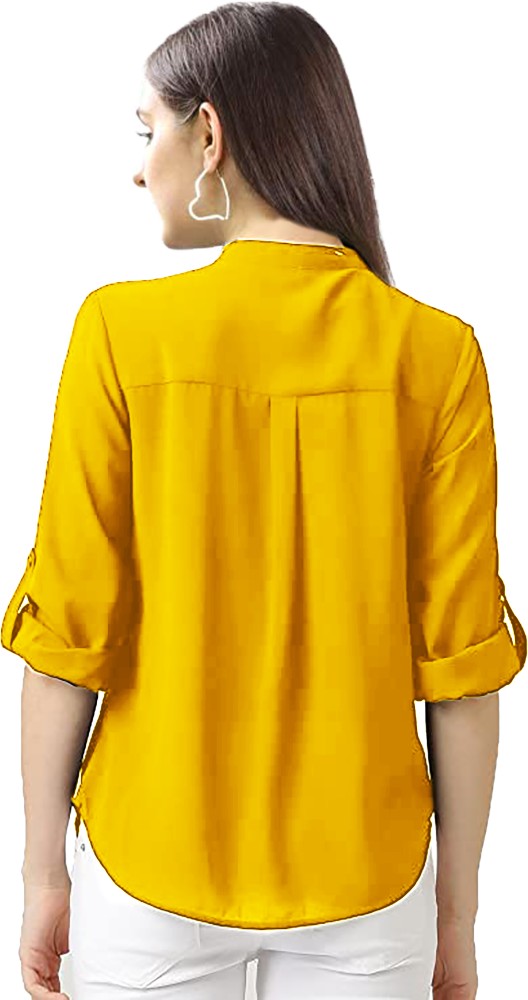 JDEFEG 14 Clothes Kids Girls Fashion Top Shirt Solid Color Button Casual  Tunic Tops Long Sleeve Loose Crewneck Blouse T-Shirts Tee Dressy Tops Girls  Cotton Blend Yellow L 