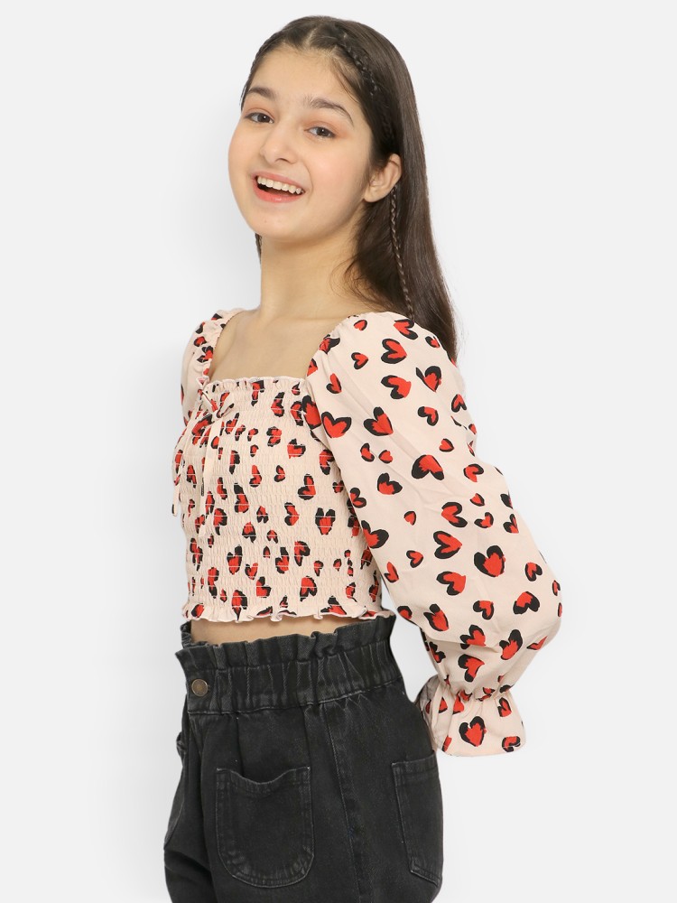 Natilene Girls Casual Polyester Crop Top Price in India - Buy Natilene Girls  Casual Polyester Crop Top online at