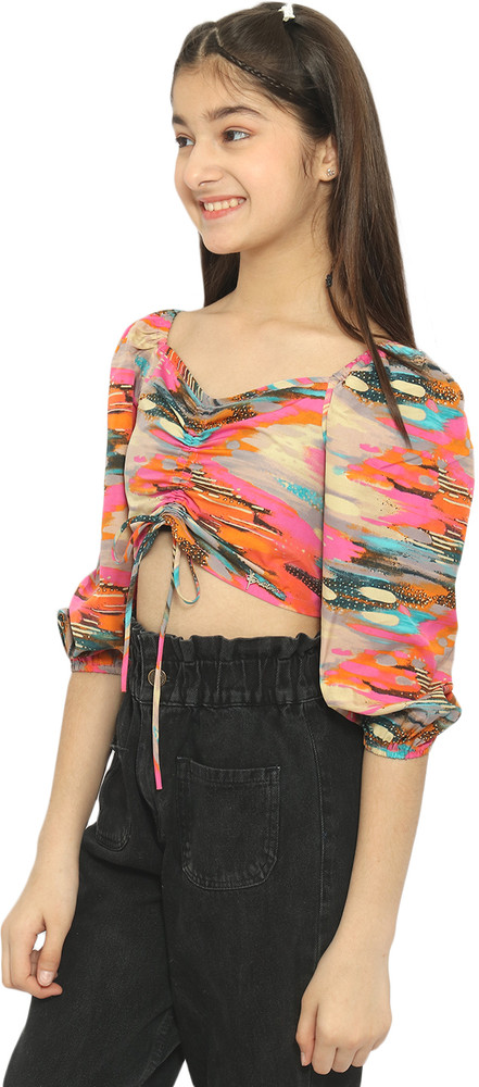 Natilene Girls Casual Polyester Crop Top Price in India - Buy Natilene Girls  Casual Polyester Crop Top online at Flipkart.com