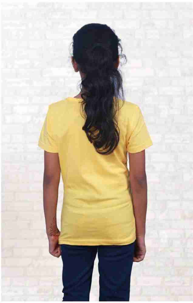 girls plain yellow t shirt