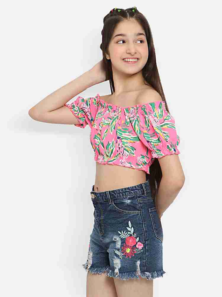 Natilene Girls Casual Top Shorts Price in India - Buy Natilene